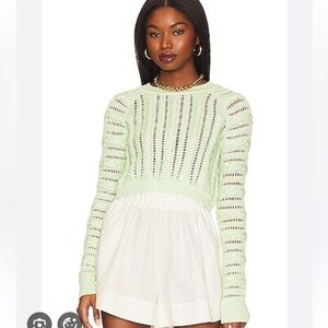 Camila Coelho Green Cable Knit Sweater XS